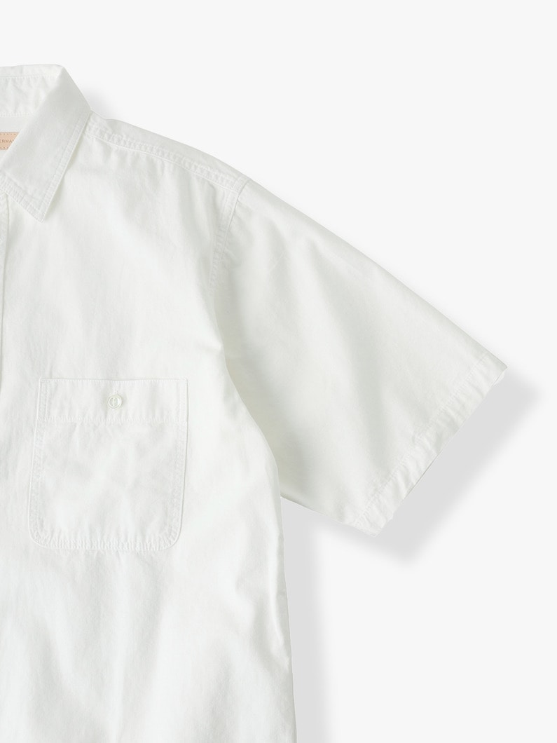 White Chambray Short Sleeve Shirt 詳細画像 white 2