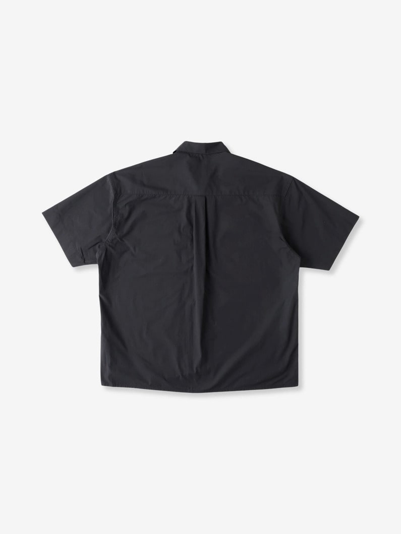 Micro Poplin  Open Collar Short Sleeve Shirt 詳細画像 black 1