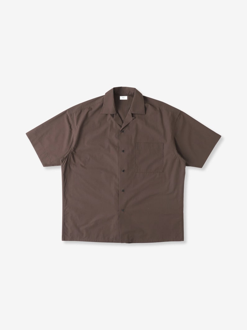 Micro Poplin  Open Collar Short Sleeve Shirt 詳細画像 dark brown 2