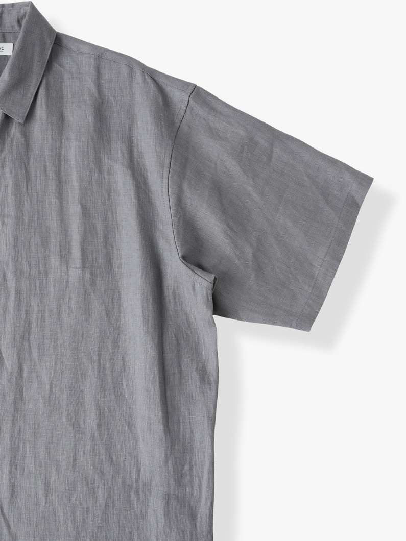 Linen Short Sleeve Shirt 詳細画像 gray 2