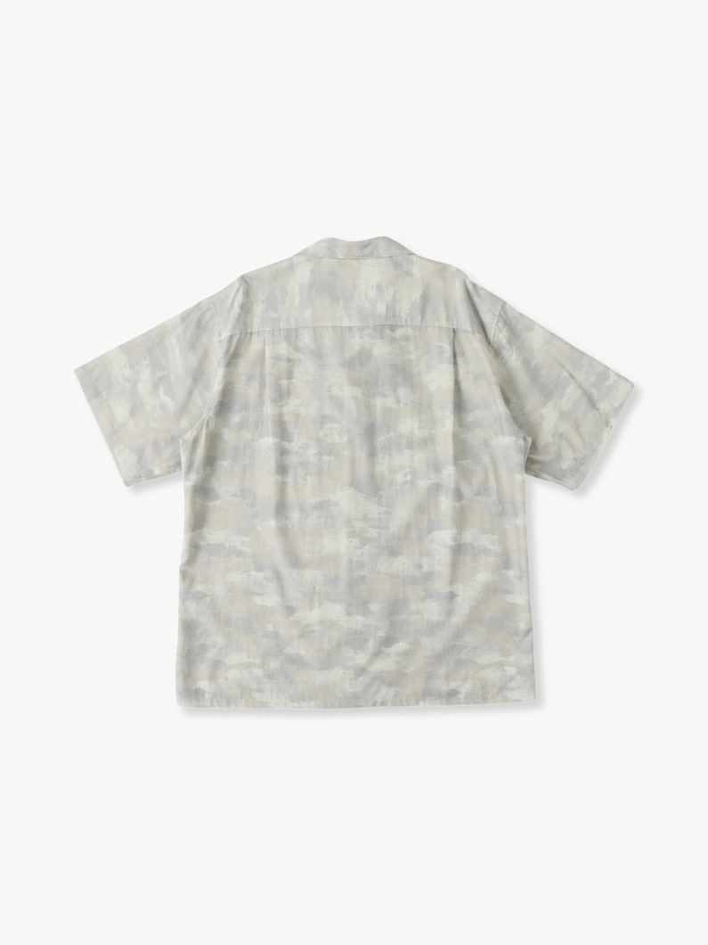 Camouflage Painted Open Collar Short Sleeve Shirt 詳細画像 gray 1