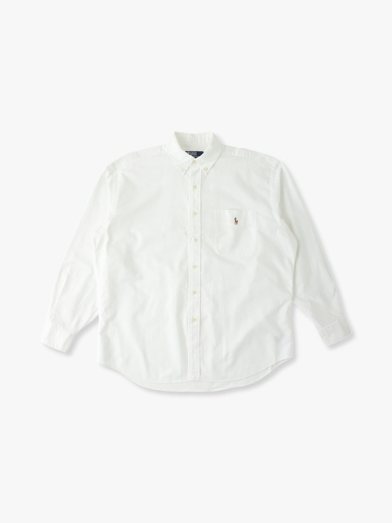 Big Fit Embroidery Button Down Shirt 詳細画像 white