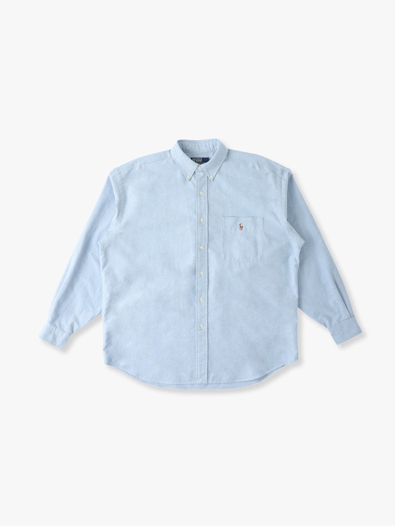 Big Fit Embroidery Button Down Shirt 詳細画像 blue