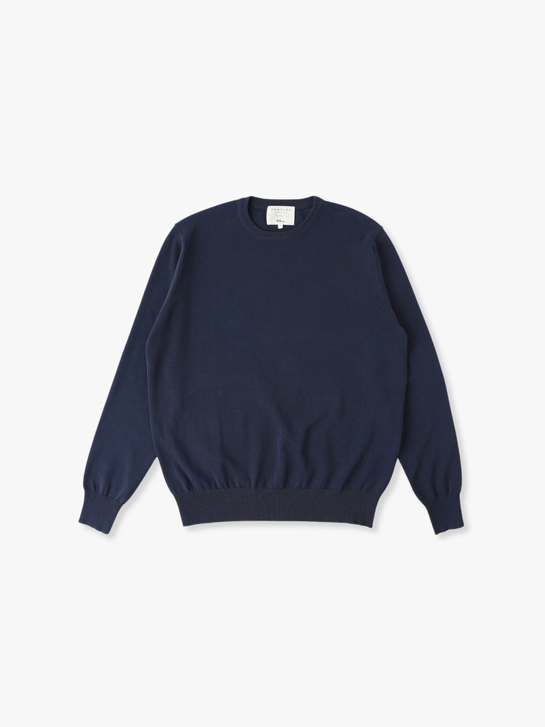 High Twisted Cotton Knit Pullover 詳細画像 navy 2