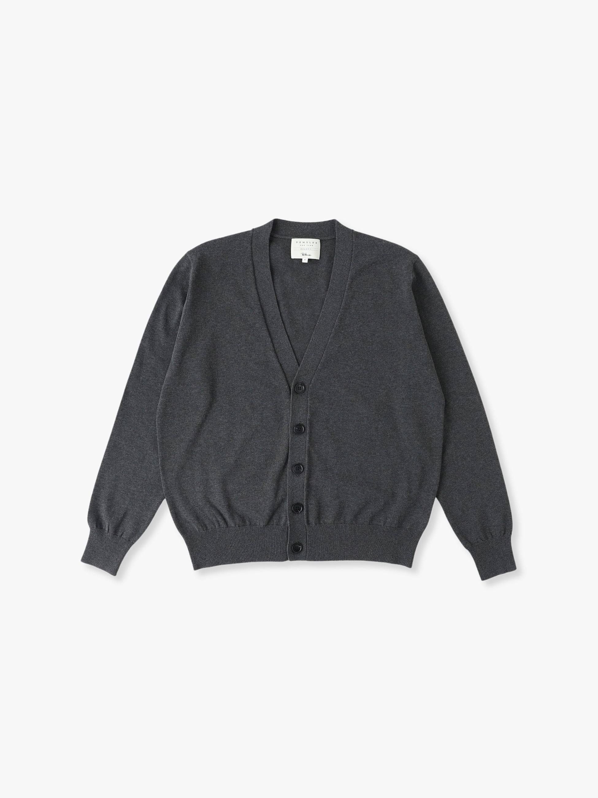 High Twisted Cotton Knit Cardigan 詳細画像 charcoal gray 2