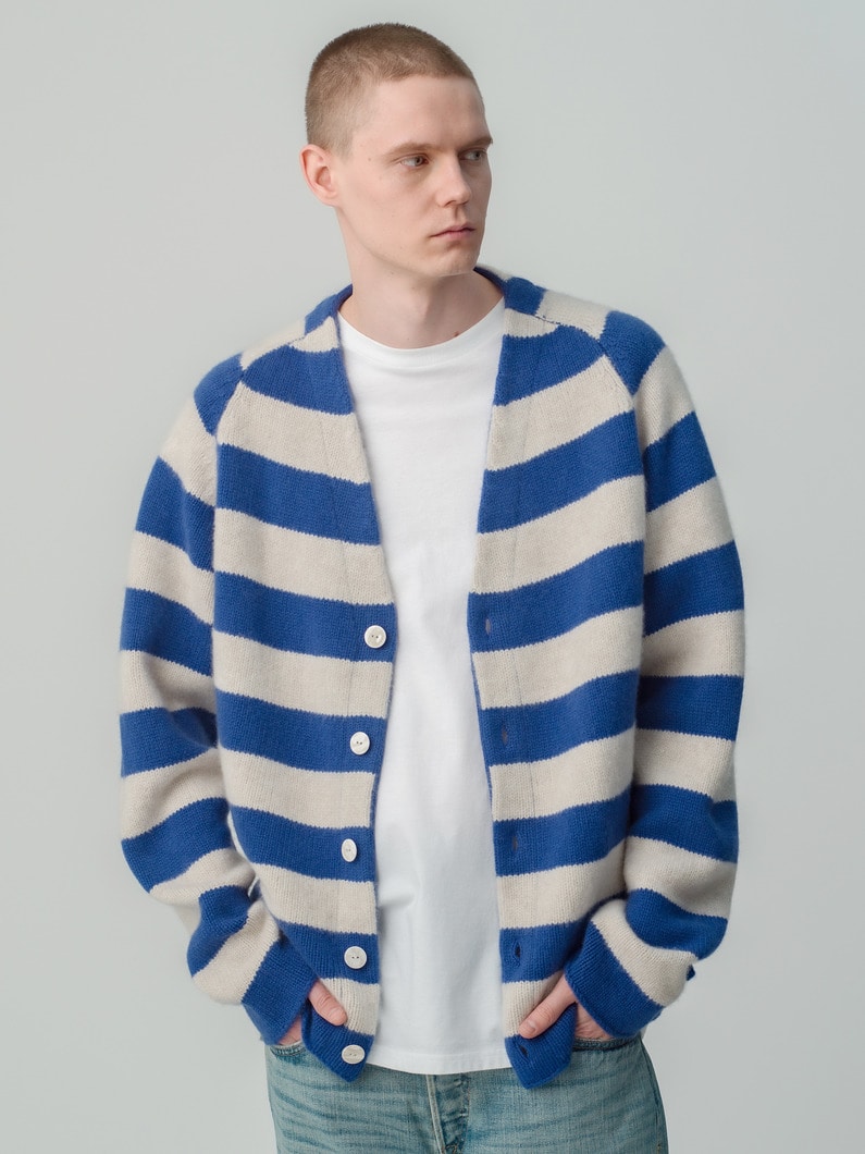 Striped Super Soft Knit Cardigan 詳細画像 blue