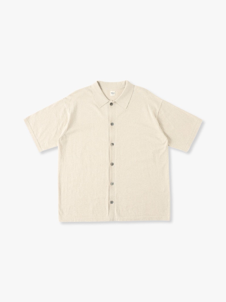 Cotton Knit Short Sleeve Shirt 詳細画像 beige 2