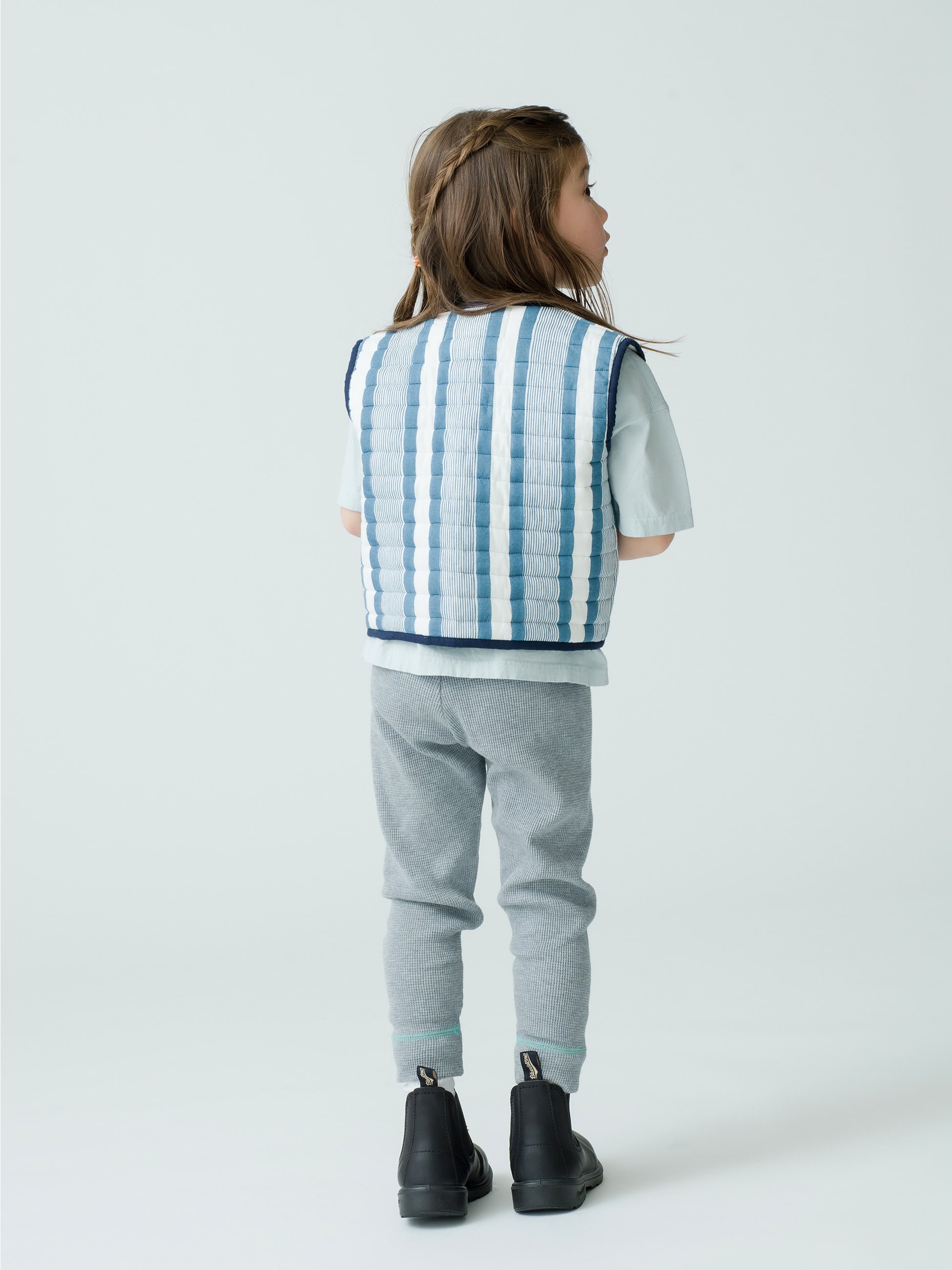 Seaside Striped＆Checkerd Reversible Vest (blue/3-10year)｜SZ  Blockprints(エスゼット ブロックプリント)｜Ron Herman