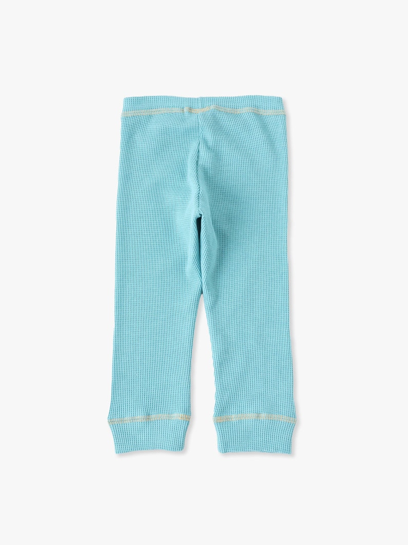 Color Stitch Waffle Leggings (off white/turquoise/gray) 詳細画像 gray 1