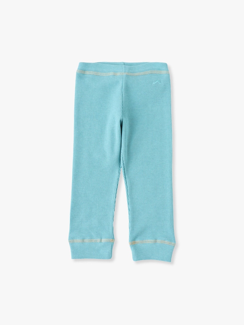 Color Stitch Waffle Leggings (off white/turquoise/gray) 詳細画像 turquoise 1