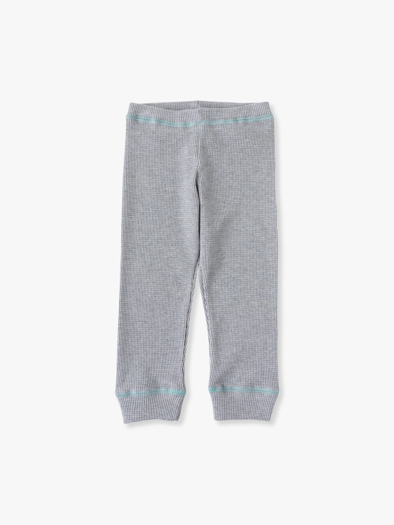 Color Stitch Waffle Leggings (off white/turquoise/gray) 詳細画像 gray 5