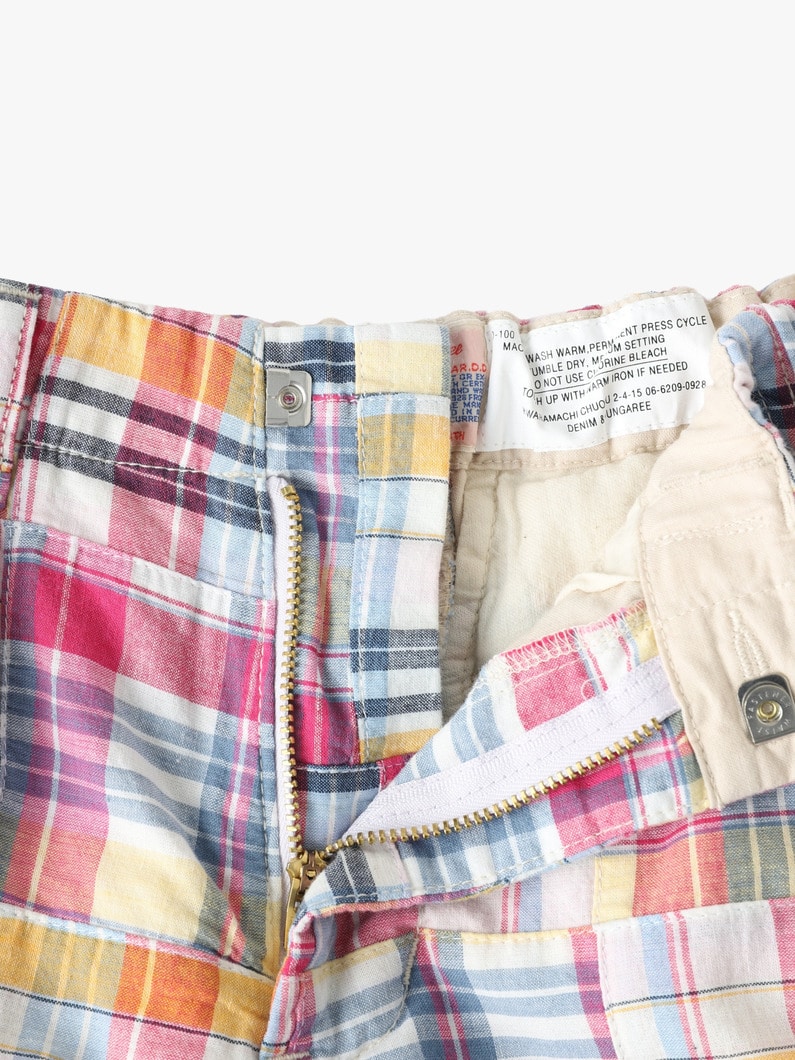 Patchwork Checked Pants 詳細画像 pink 3