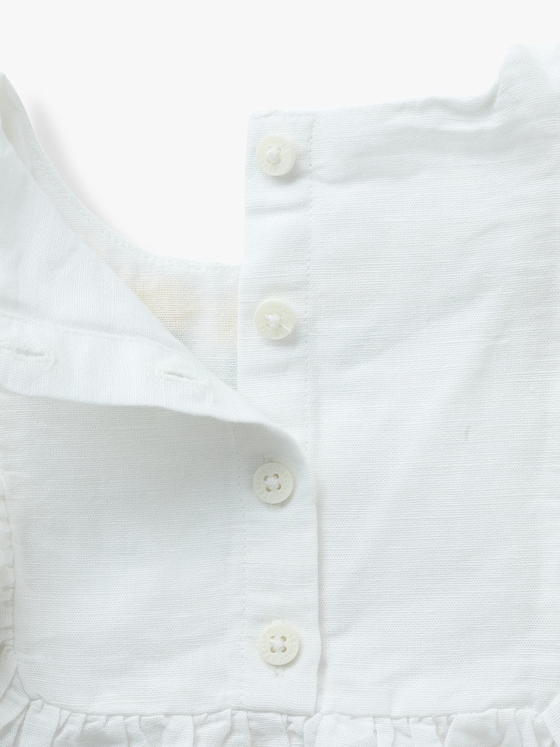Flower Embroidery Smock Top 詳細画像 white 5