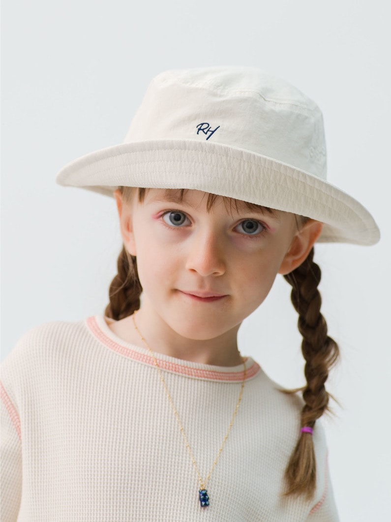 Kids Nylon Bucket Hat (off white/blue) 詳細画像 off white