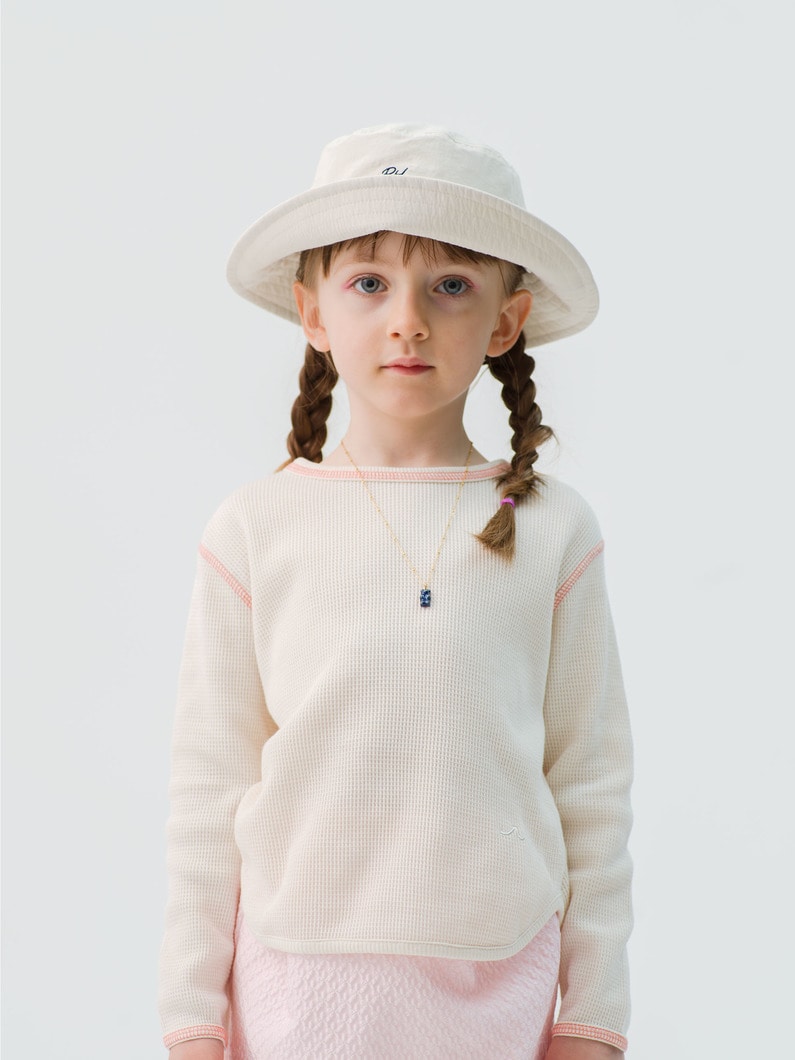 Kids Nylon Bucket Hat (off white/blue) 詳細画像 off white 2