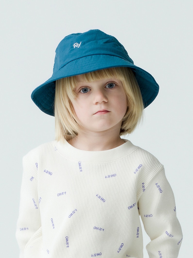 Kids Nylon Bucket Hat (off white/blue) 詳細画像 blue 1
