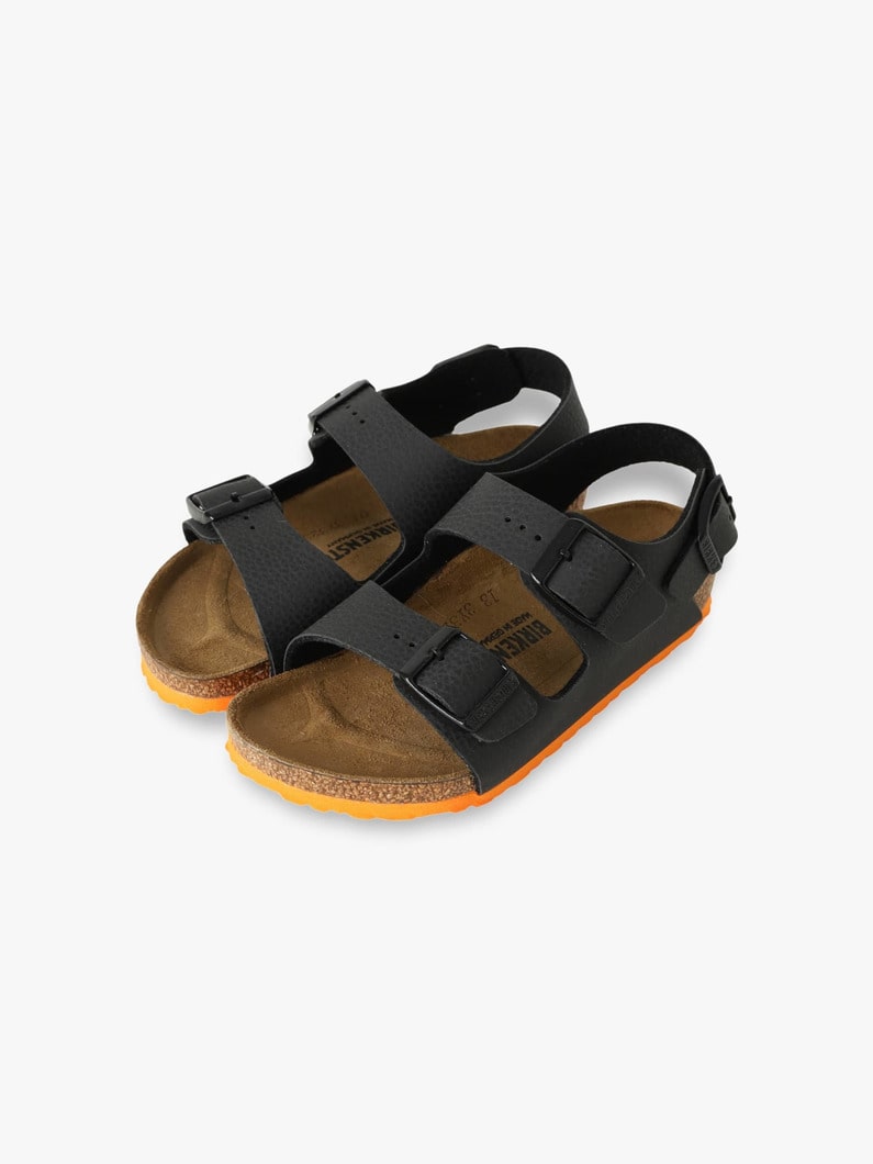 Milano Kids Birko Flor Desert Soil Black Orange Sandals (15-21cm) 詳細画像 black 2