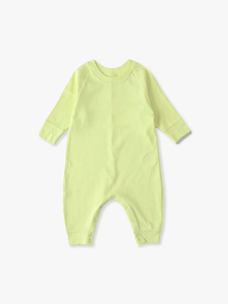 Cotton Crew Neck Rompers (terracotta / lime) 詳細画像 lime 1