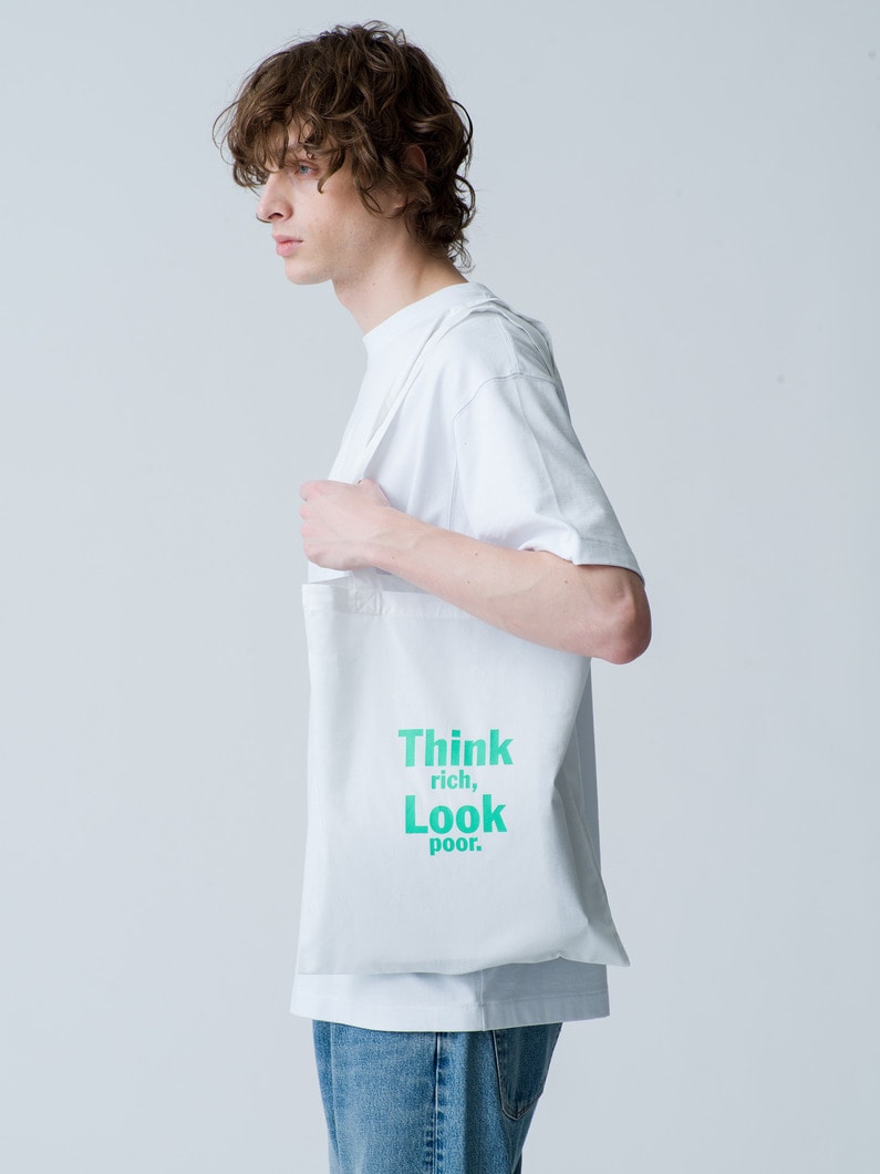 Think Rich Look Poor Tote Bag 詳細画像 turquoise 1