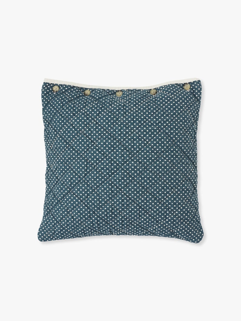 Dot Quilted Pillow (18×18 inch) 詳細画像 navy