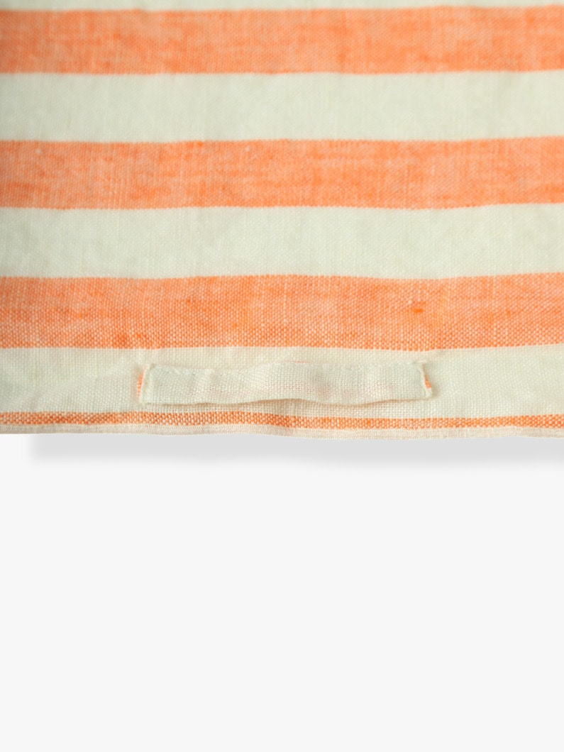 Washed Linen Striped Kitchen Towel 詳細画像 orange 2