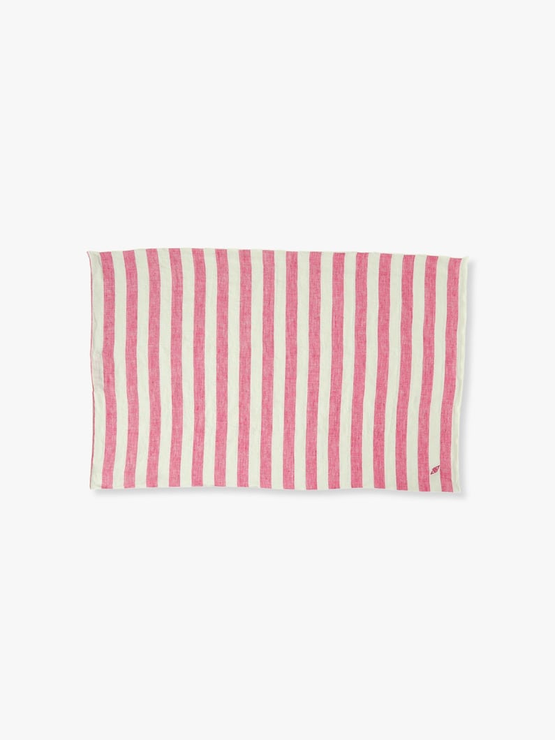 Washed Linen Striped Kitchen Towel 詳細画像 pink
