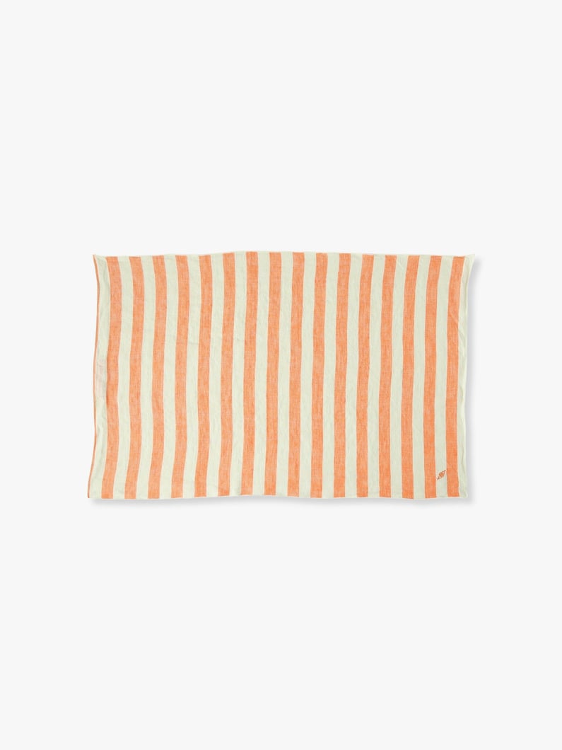 Washed Linen Striped Kitchen Towel 詳細画像 orange
