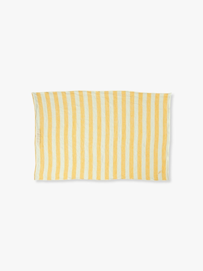 Washed Linen Striped Kitchen Towel 詳細画像 yellow