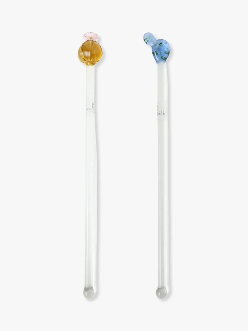 Glass Muddlers Set of 2（Blue＆Pink Flower Cactus） 詳細画像 other 1