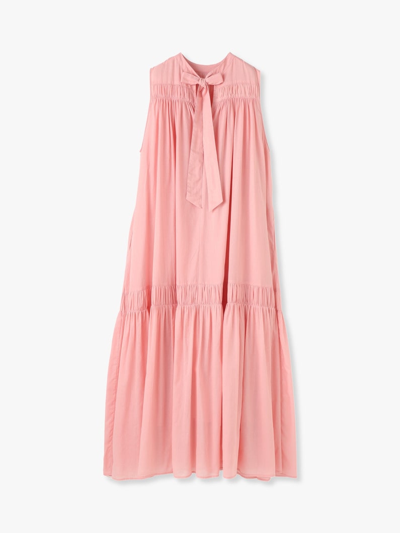 Organic Cotton Voile Tiered Dress 詳細画像 pink 1