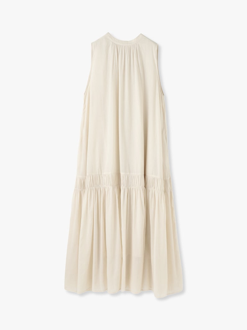 Organic Cotton Voile Tiered Dress 詳細画像 light gray