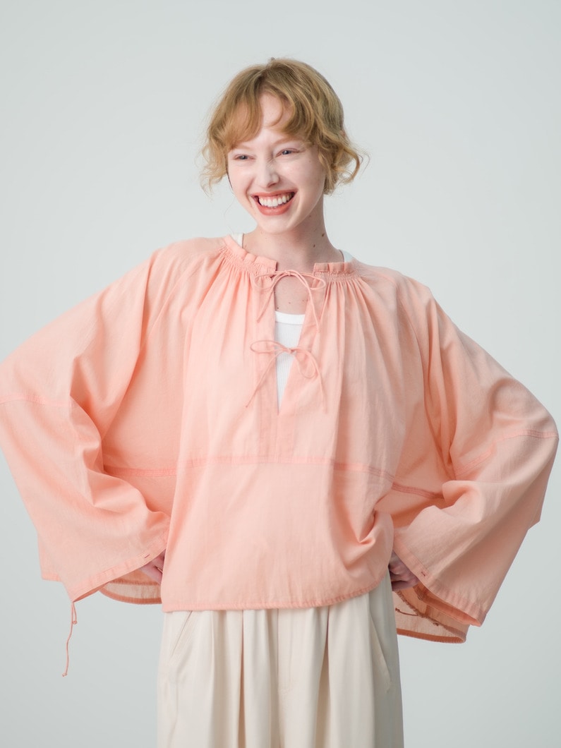 Organic Cotton Voile Smock Blouse 詳細画像 pink 1