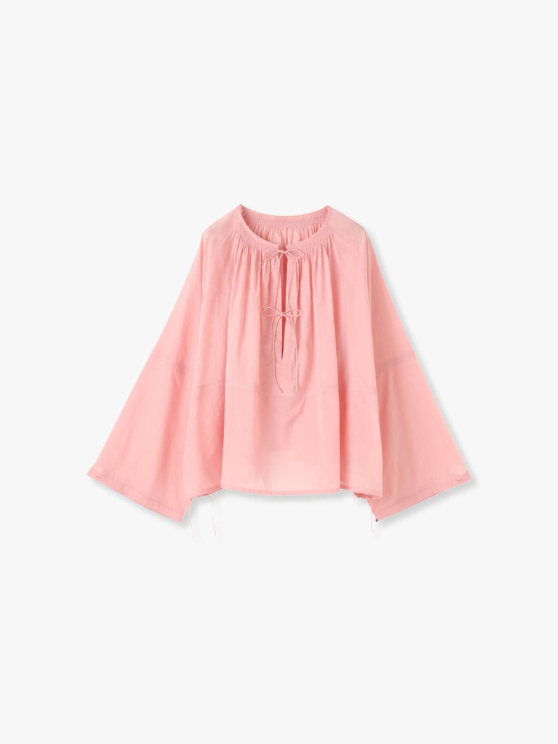 Organic Cotton Voile Smock Blouse 詳細画像 pink 2