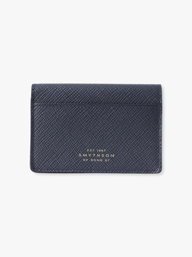 パナマ フォールディッド カードケース ウィズ スナップクロージャー 詳細画像 navy