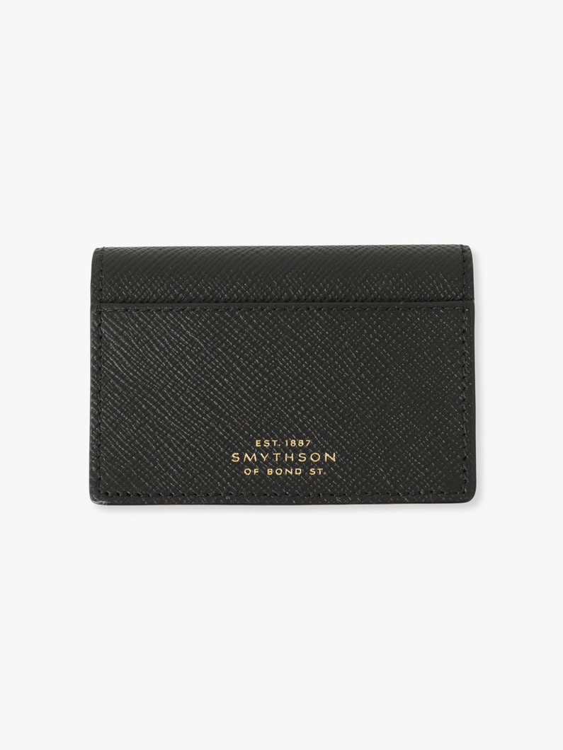 パナマ フォールディッド カードケース ウィズ スナップクロージャー 詳細画像 black 1