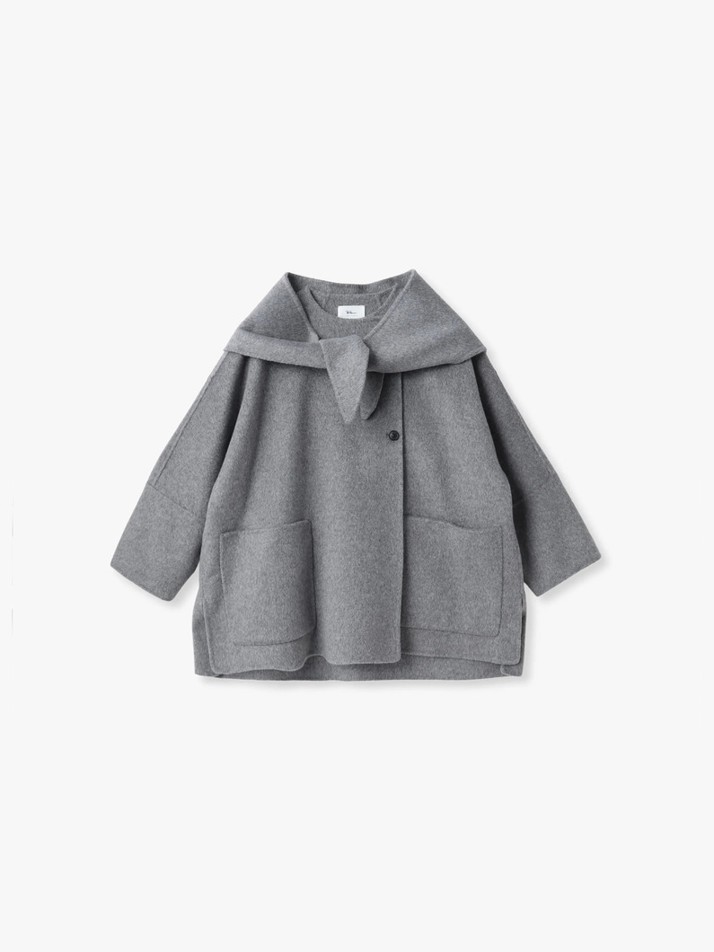 ウール ショートコート & スカーフ 詳細画像 black 2