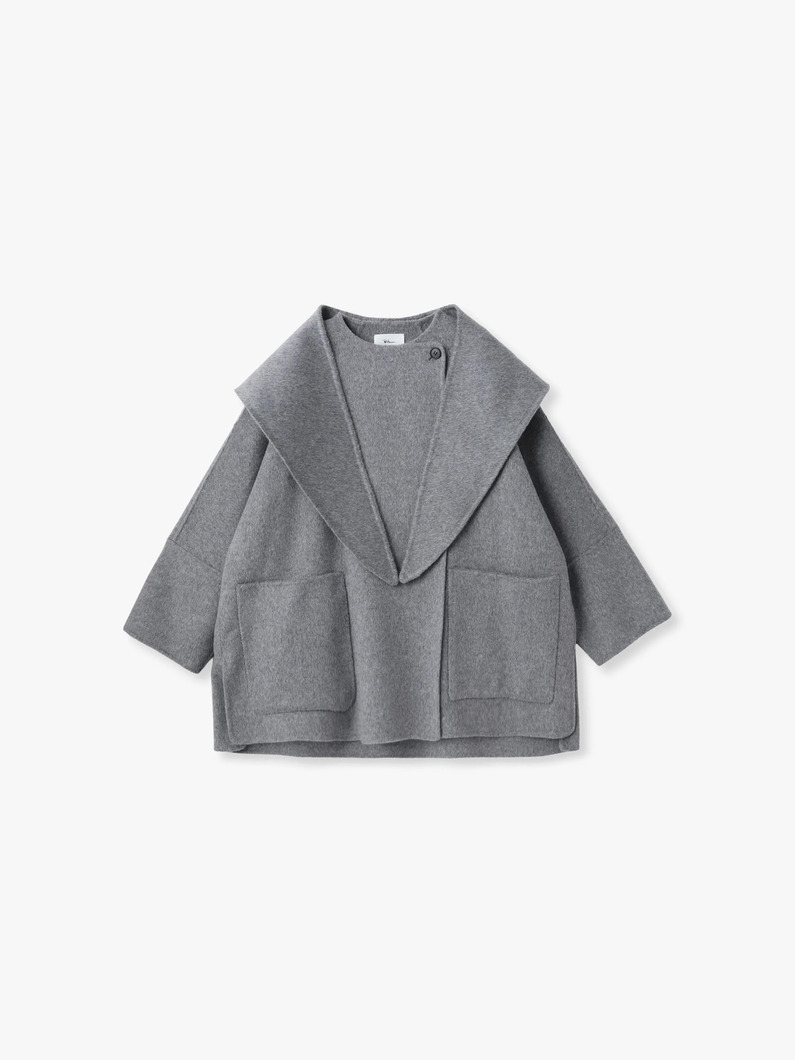 ウール ショートコート & スカーフ 詳細画像 top gray 5