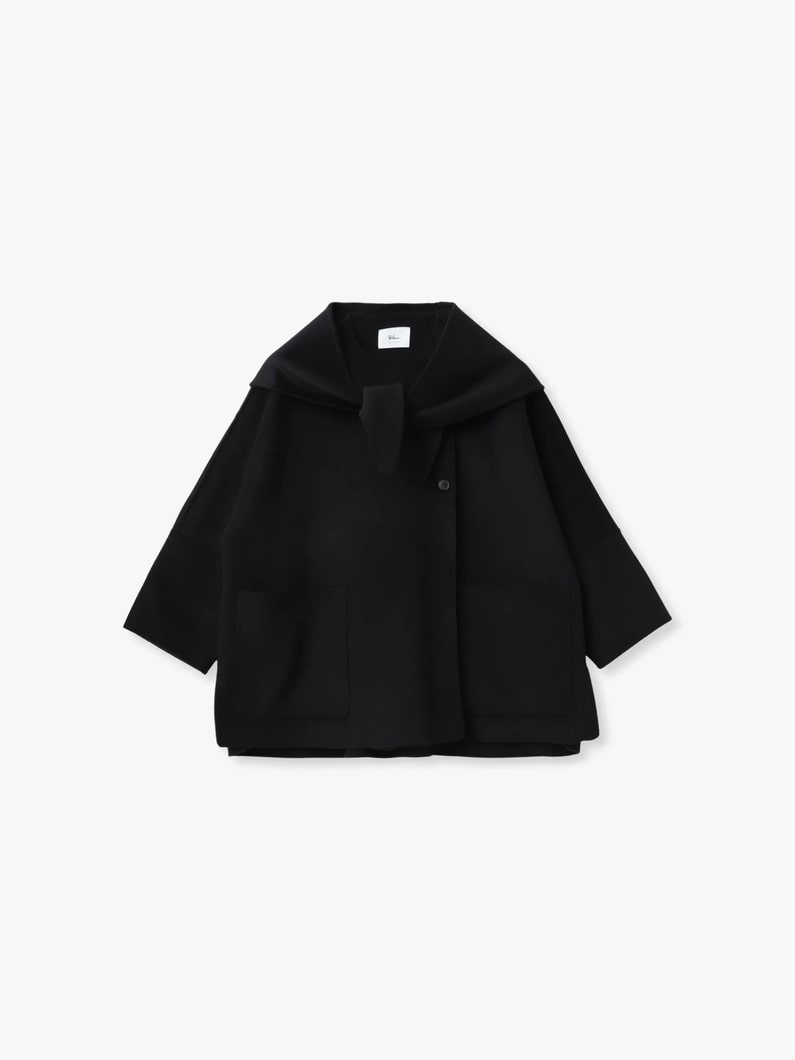 ウール ショートコート & スカーフ 詳細画像 black 2