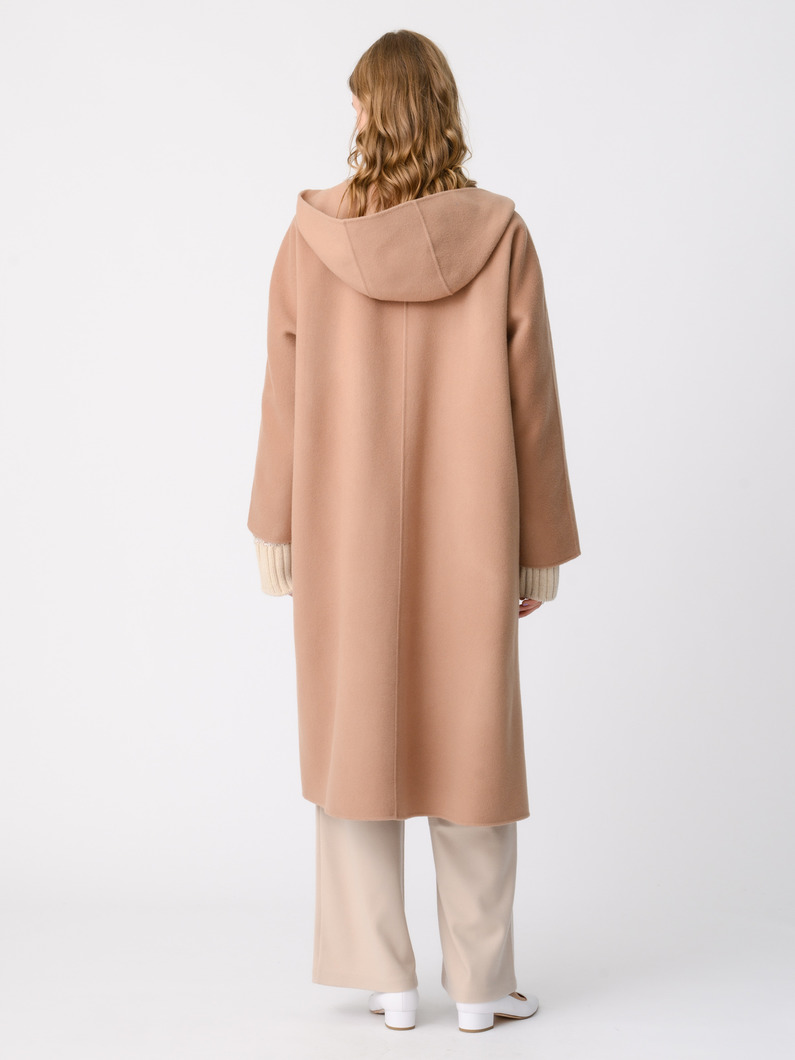 ウール フーディー ロングコート 詳細画像 camel 4