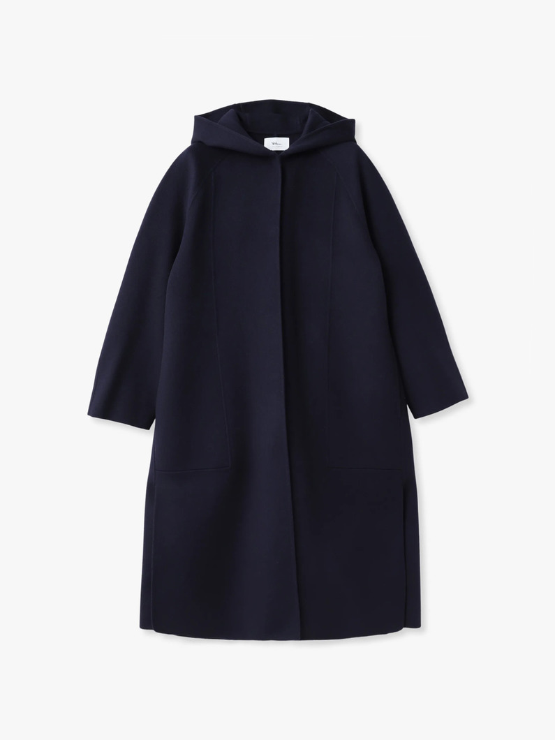 ウール フーディー ロングコート 詳細画像 navy 6