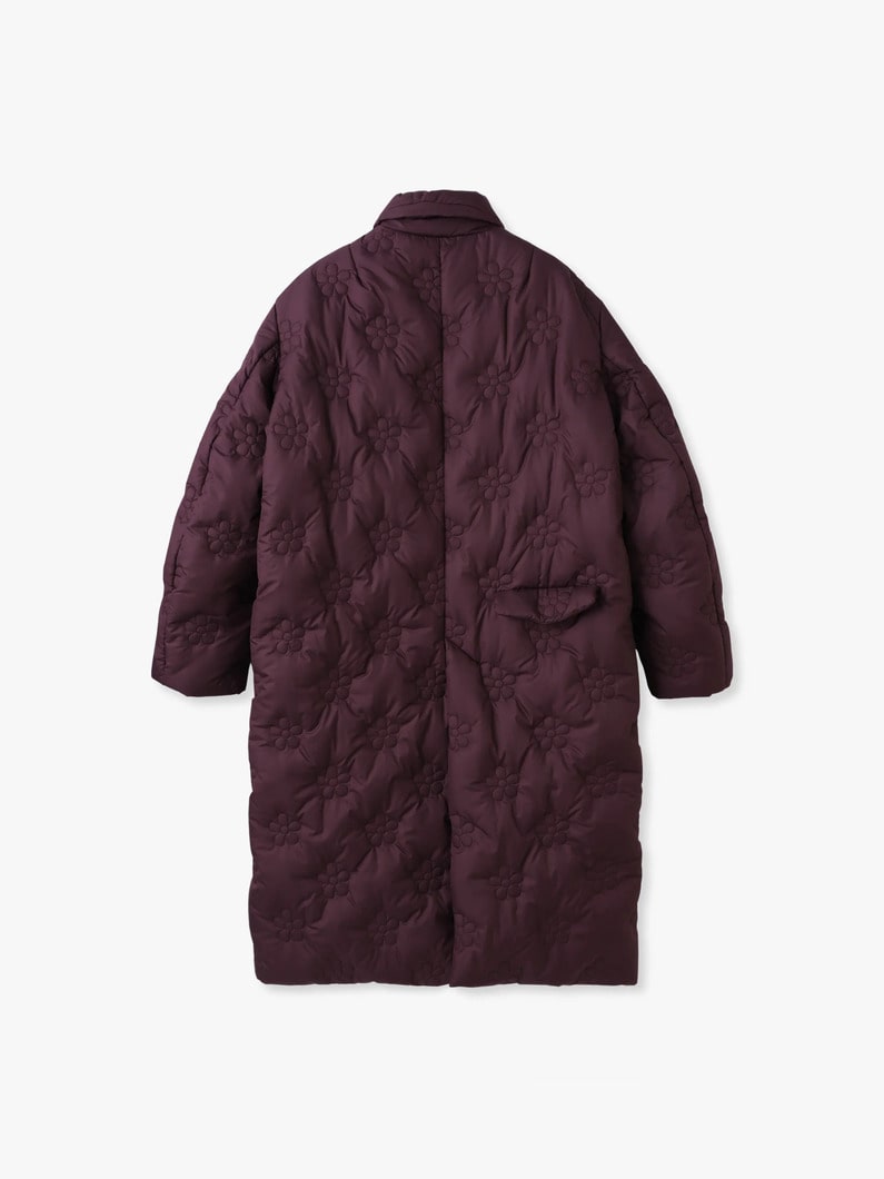 フラワーモチーフ ビッグ パフコート 詳細画像 burgundy 1