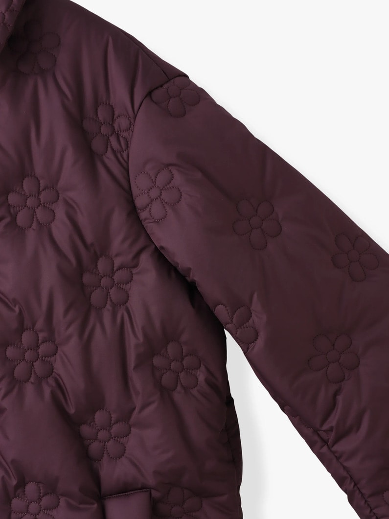 フラワーモチーフ ビッグ パフコート 詳細画像 burgundy 2