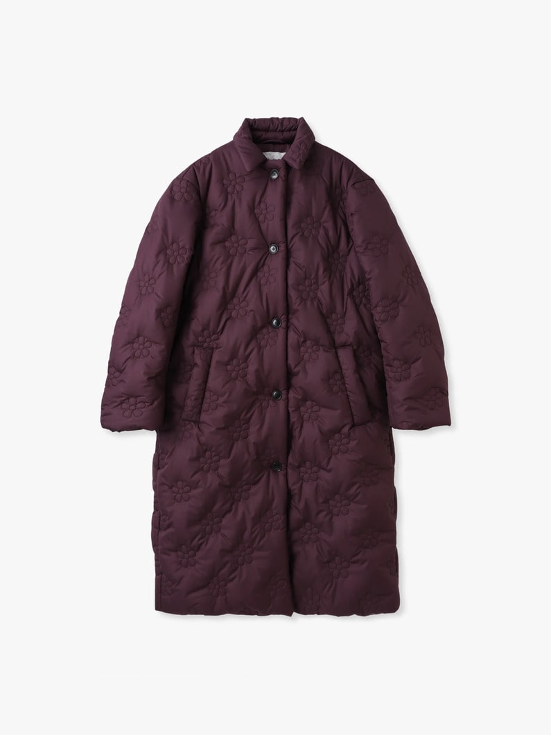 フラワーモチーフ ビッグ パフコート 詳細画像 burgundy 1