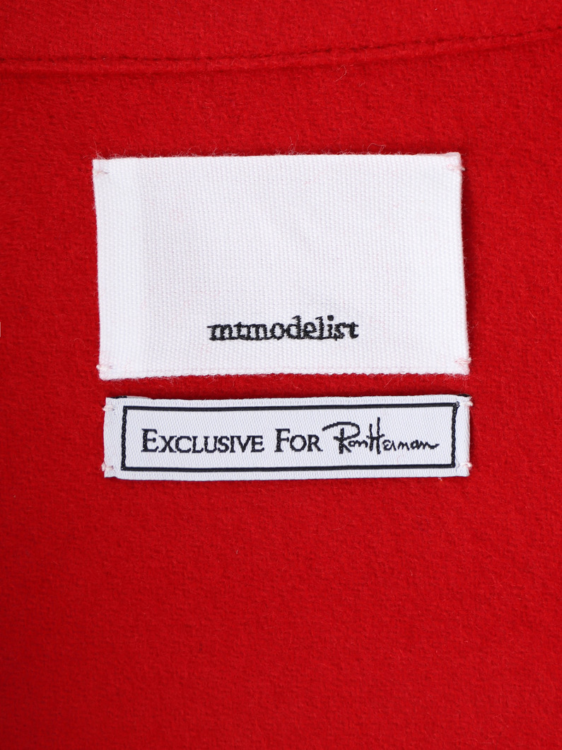 ウールナイロン フレアロングコート 詳細画像 red 3