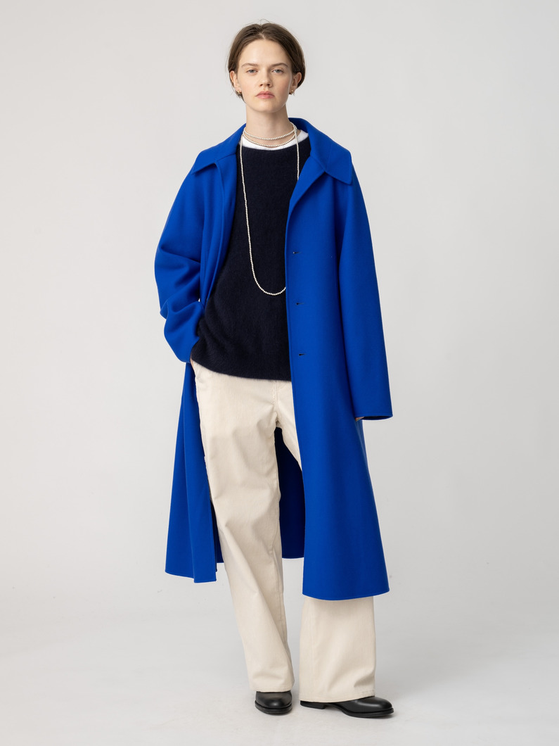 ウールナイロン フレアロングコート 詳細画像 blue 2
