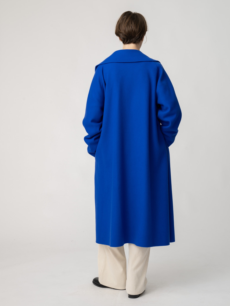 ウールナイロン フレアロングコート 詳細画像 blue 3