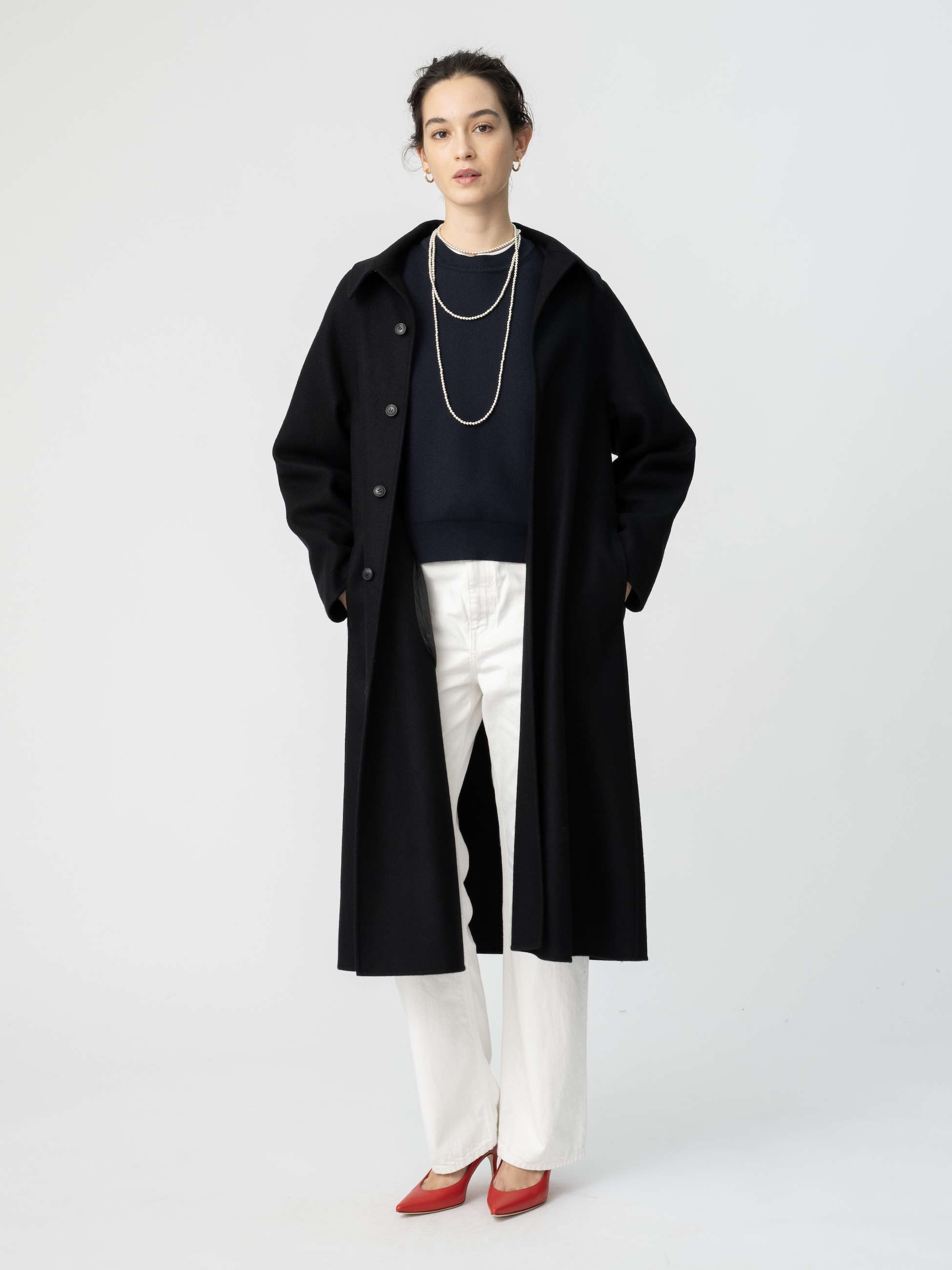 本日限定価格タグ付き新品mtmodelistウールナイロン フレアロングコート ウールナイロン フレアロングコート｜mtmodelist(エムティーモデリスト