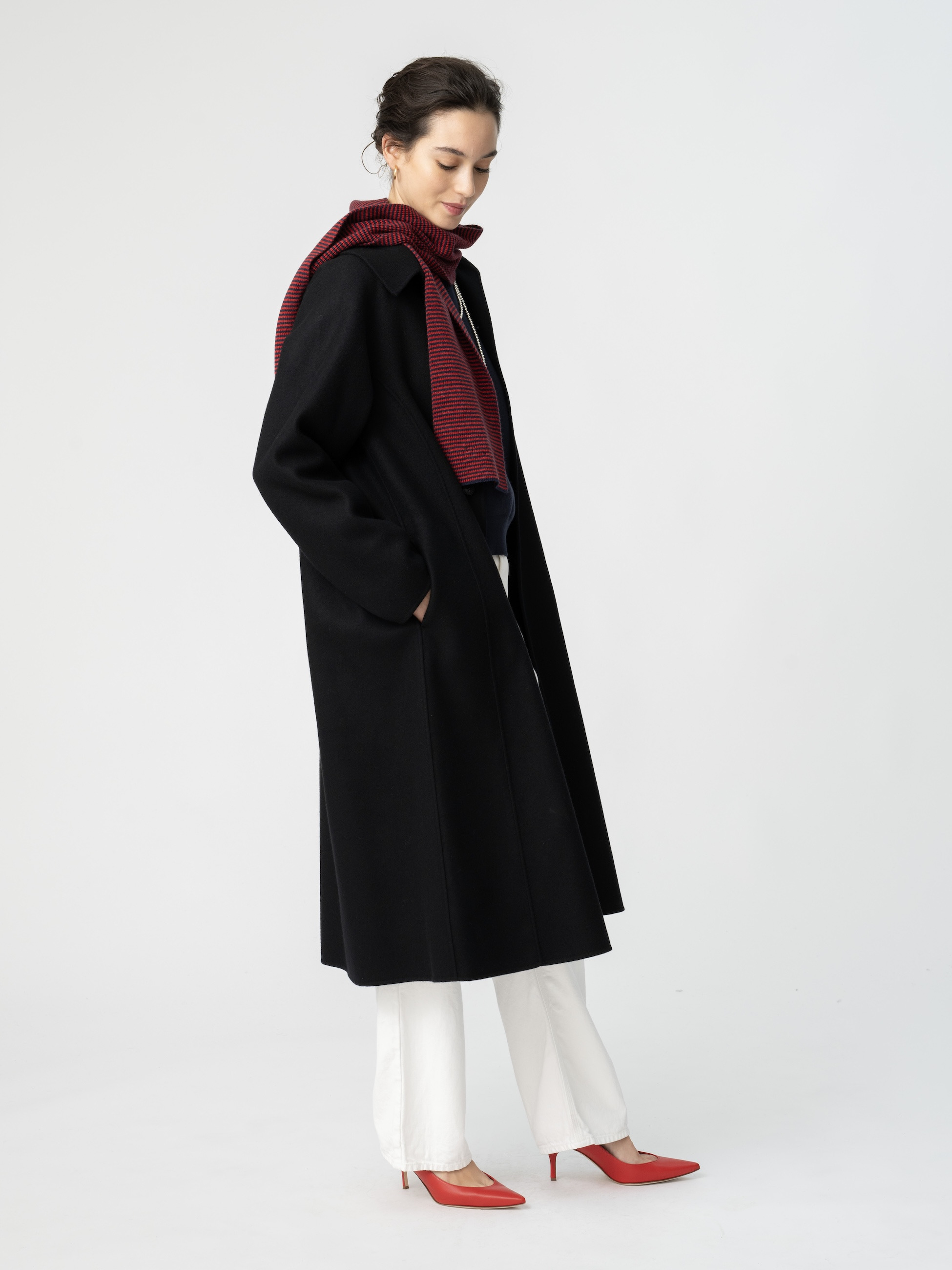 ウールナイロン フレアロングコート｜mtmodelist(エムティーモデリスト