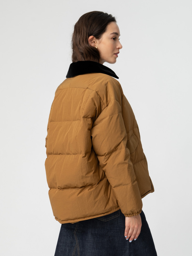 ベロアカラー ダウンジャケット 詳細画像 brown 2