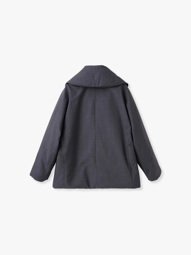 フォルムダウン ショールカラー コート（トップグレー） 詳細画像 top gray 1
